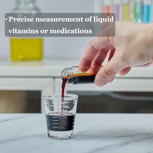 Ackers BORO3.3 Ackers Shot Glasses Etching Scale Measuring Cup 2PACK Espresso Shot Glasses Liquid Heavy Glass 26-Incremental Measurement 1 OZ, 2 TBS, 6 TSP, 30 ML Kitchen Tools - Image 5