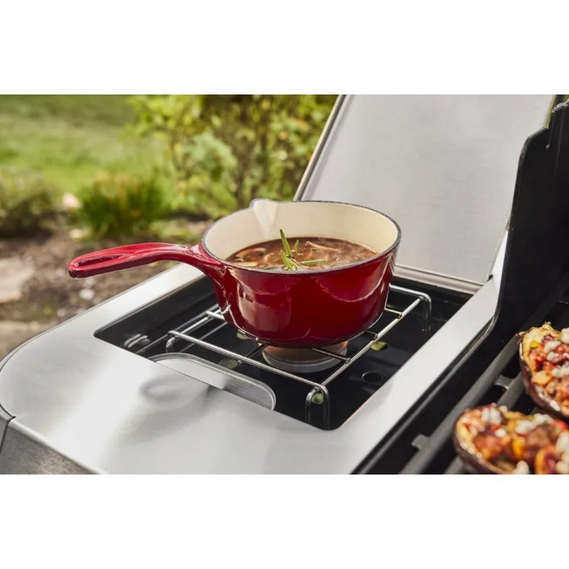 ويبر شواية غاز ويبر جينيسيس E-335W – شواية فاخرة بثلاث شعلات تعمل بالغاز البروبان مع شعلة جانبية | هيكل من الفولاذ المقاوم للصدأ | مثالية للطهي الخارجي والحديقة والتراس | تصميم متين وسهل التنظيف - Image 5