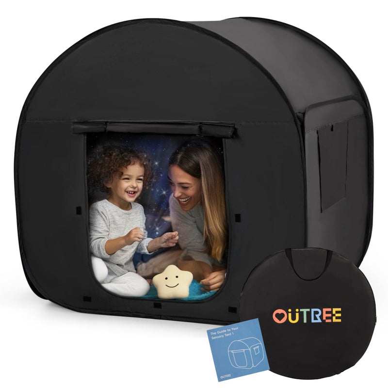 OUTREE Sensory Tent 47  47  47 in Black Print Sensory Room for Kids with Autism Pop Up Play Tent - Image 3