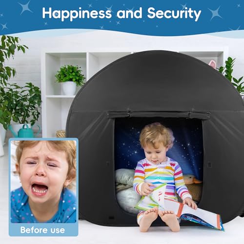 OUTREE Sensory Tent 47  47  47 in Black Print Sensory Room for Kids with Autism Pop Up Play Tent - Image 5