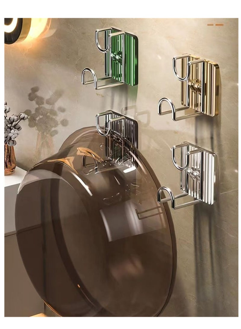 4pcs Washbasin storage rack bathroom punch-free washbasin rack wall-mounted basin hanger traceless hook - Image 2