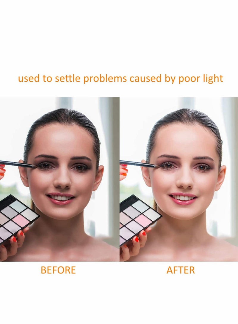 Excefore أضواء الزينة، أضواء مرآة LED، 5 لمبات، 3 أوضاع ألوان، سطوع قابل للتعديل، 4 واط طاقة USB، ضوء تجميل للمائدة، لغرفة الحمام وغرفة الملابس، بأسلوب هوليوود، محمول متنقل - Image 4