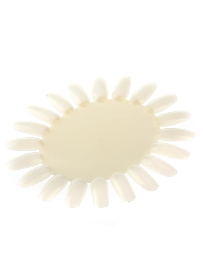 HEALLILY 10pcs False Nail Wheel Plastic Fake Tips Nail Nail Art Color Polish Display Practice Boards Manicure Sample Chart for DIY Colorful UV Gel Nail Beige 