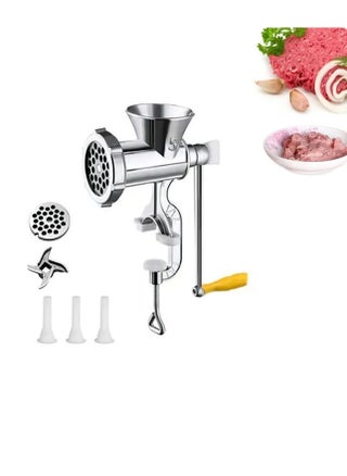 Manual Meat Grinder Biscuit Maker - Cast Iron - Size 10 Multifunctional meat and vegetable grinder combines a meat grinder, vegetable blender, biscuit and cookie maker in one device, saving space in the kitchen and making it easier for you to multitask. Elegant design and high precision: Made of high-quality cast iron in modern and attractive colors, it adds an aesthetic touch to your kitchen and grabs everyone's attention. High-quality materials: The cast iron used in the manufacture of the grinder provides exceptional durability and strength, ensuring that it can withstand many years of intensive use. Easy to install and use: The grinder can be easily installed on any table in the kitchen and adjusted tightly. The design also has a practical size that makes it easy to use and clean. Cookie and biscuit making capabilities: It allows you to make biscuits and cookies in different shapes and sizes and add a special touch to your meals. - pzsku/Z1F28092E9191951A3A0EZ/45/1742217987/cbe23ac5-5258-42c6-952b-2016ff72772b