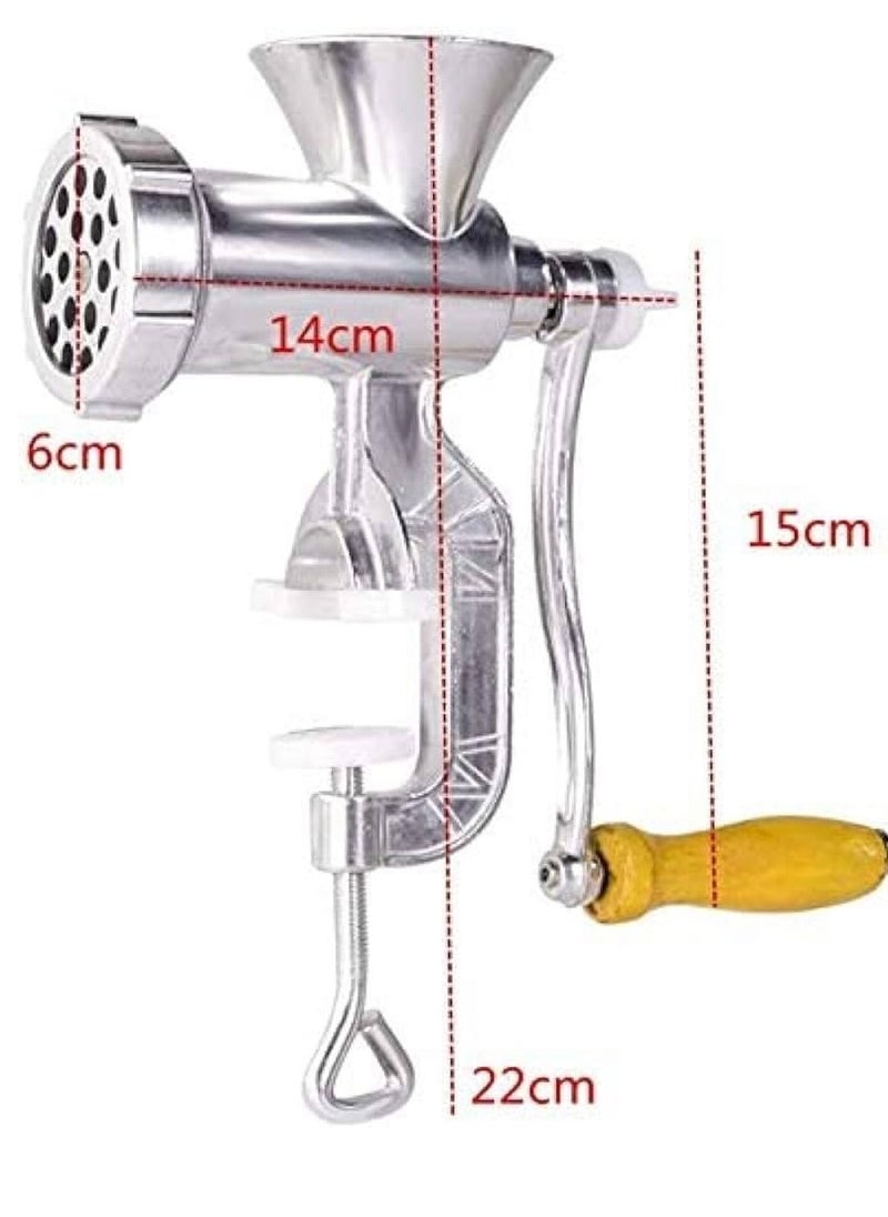 eBasket - Manual Meat Grinder Biscuit Maker - Cast Iron - Size 10 Multifunctional meat and vegetable grinder combines a meat grinder, vegetable blender, biscuit and cookie maker in one device, saving space in the kitchen and making it easier for you to multitask. Elegant design and high precision: Made of high-quality cast iron in modern and attractive colors, it adds an aesthetic touch to your kitchen and grabs everyone's attention. High-quality materials: The cast iron used in the manufacture of the grinder provides exceptional durability and strength, ensuring that it can withstand many years of intensive use. Easy to install and use: The grinder can be easily installed on any table in the kitchen and adjusted tightly. The design also has a practical size that makes it easy to use and clean. Cookie and biscuit making capabilities: It allows you to make biscuits and cookies in different shapes and sizes and add a special touch to your meals. - Image 1