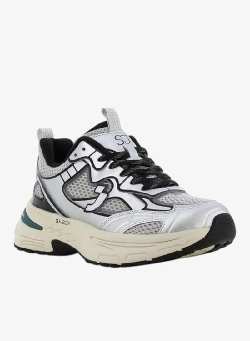 SJ SJ Women's Panelled Lace-Up Sneakers