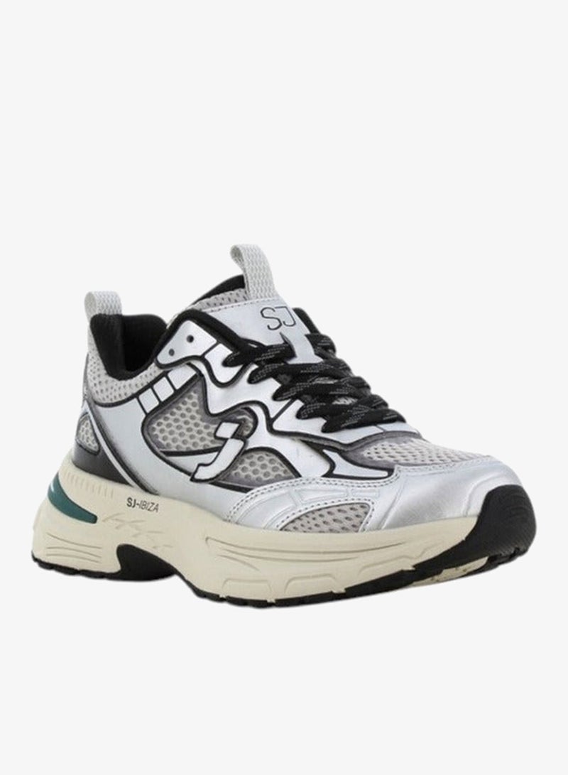 SJ Women's Panelled Lace-Up Sneakers - Image 2