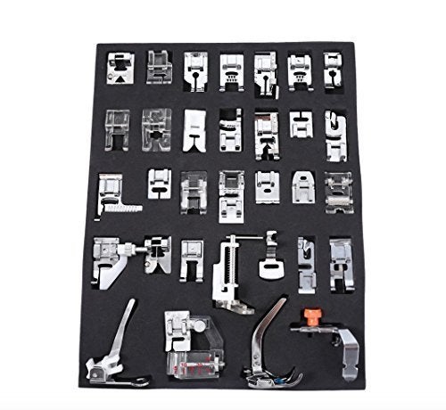 ANYQOO Sewing Machine Presser Foot Set 32 Pcs for Singer, Brother, Babylock, Janome, Elna, Toyota, New Home, Simplicity, Necchi, Kenmore, and Most of Low Shank Sewing Machines - Image 2