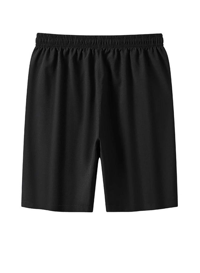 PATELIS Men's Plus Size Ice Silk Stretch Shorts,Summer Loose Sports & Recreation Shorts,Zip Pocket Breathable Quick Dry Workout Running Shorts. 4XL 5XL 6XL 7XL - Image 4
