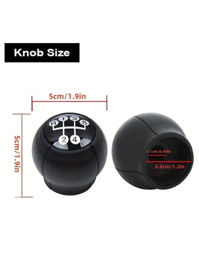 Opel Corsa C Tigra B Combo C Gear Shift Knob Black Textured Ergonomic Design Circle 5 Speed - Image 2