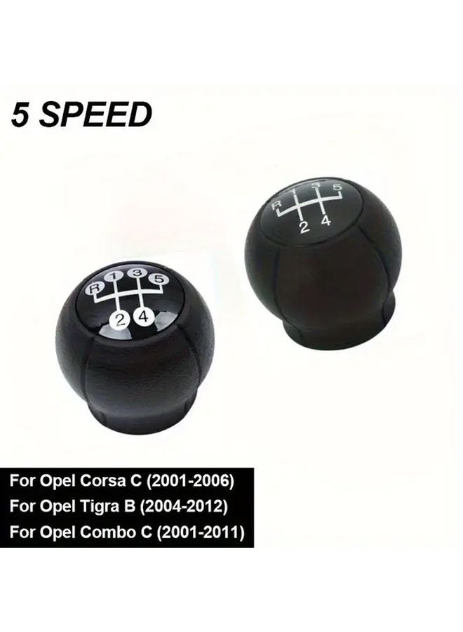 Opel Corsa C Tigra B Combo C Gear Shift Knob Black Textured Ergonomic Design Circle 5 Speed - Image 4