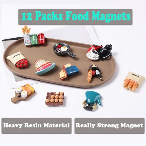 Favensen 12pcs Food Fridge Magnets for Fridge Fun Cute Magnet Refrigerator Stickers for Kitchen Magnet Decorative Strong Resin Magnets Home Decor Office - Image 3