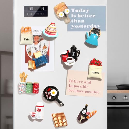 Favensen 12pcs Food Fridge Magnets for Fridge Fun Cute Magnet Refrigerator Stickers for Kitchen Magnet Decorative Strong Resin Magnets Home Decor Office - Image 2