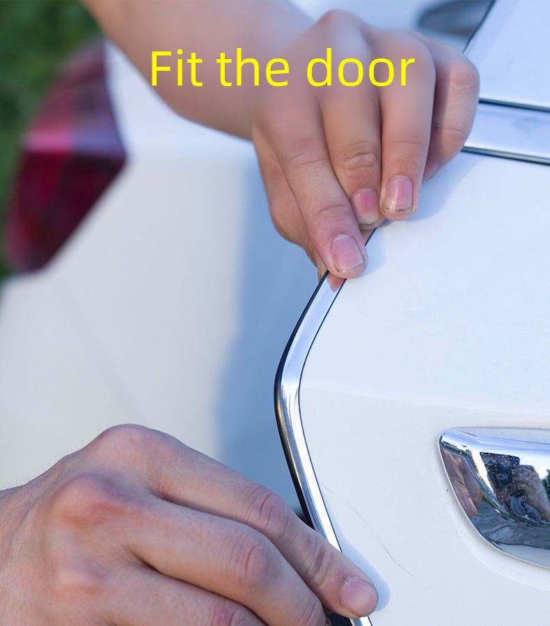 Car Bright Anti-Collision Strip Hidden Door Opening Anti-Scratch Sticker Electroplated Door Edge Adhesive Strip Door Anti-Collision Trim 5/10 M - Image 2