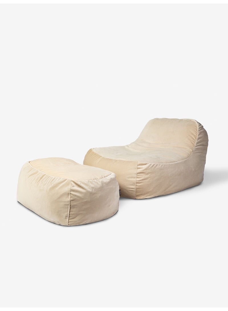 alharmayn Chairs + Pouf sabia Beige - Image 1