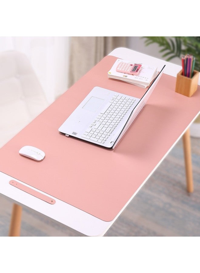 Extra Large Double-sided Pu Waterproof Mouse Pad Office Desk Mat Computer Book Desk Writing Table Pad Children's Study-Color:100*50cm [free Strap]-Pattern:Pink + Silver (double-sided) - Image 2