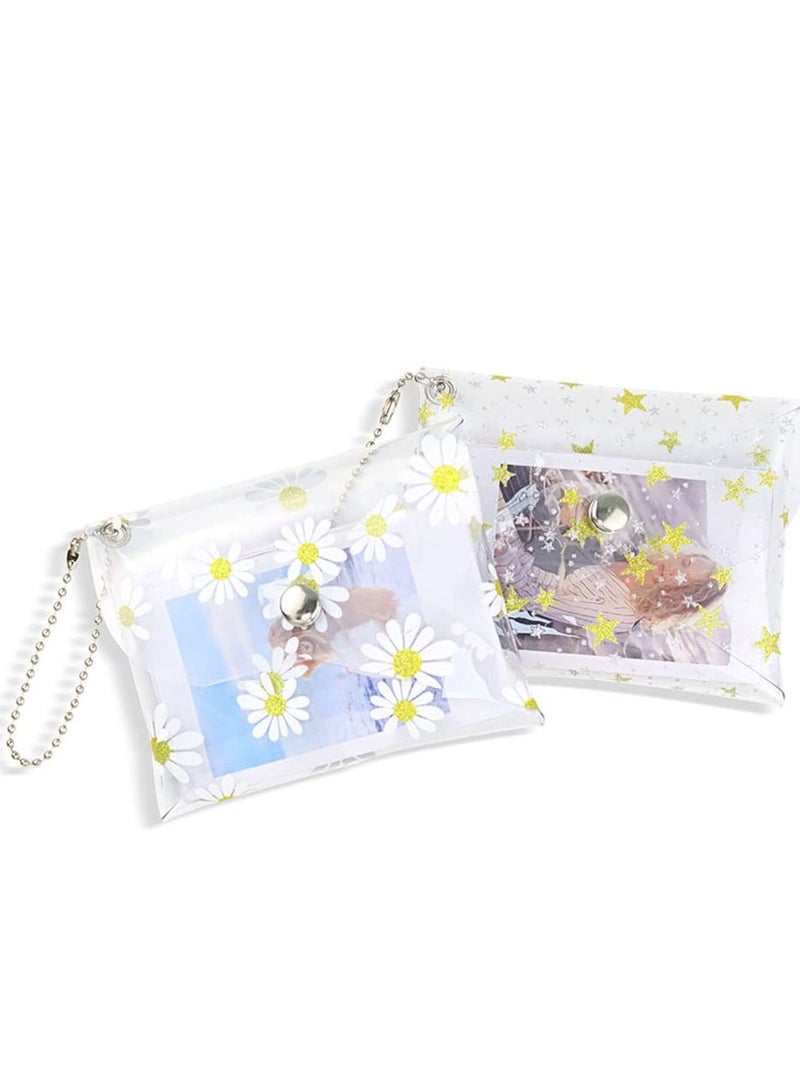 SOLARAE Photo Storage Bag for Fujifilm Instax Mini 11, Camera Square Photo Wallet Envelope Bag Accessories Storage Holster Star Daisy (2PCS) - Image 1