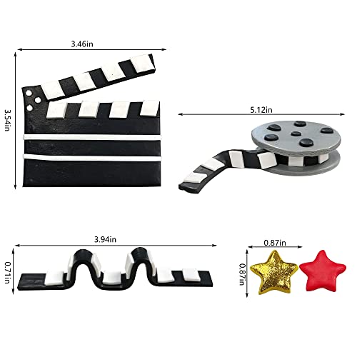 KDPATFAV 12 PCS Cake Topper Glitter Cupcake Toppers Picks Movie Night Birthday Party Decoration for Movie Theme Birthday Party Baby Shower Supplies - Image 4