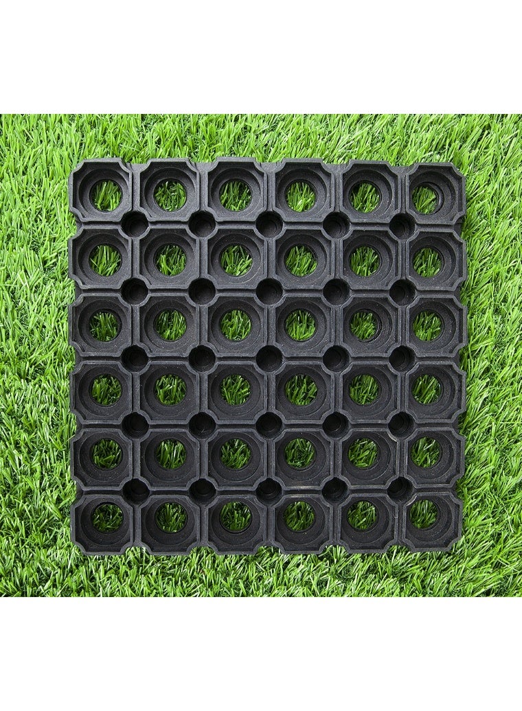 terrain TerraPlay Rubber Hollow Mat – Anti-Slip Safety Floor Mat for Wet Areas, Playgrounds, Gyms & Pools – Heavy-Duty, Perforated Drainage Design, 40x60 cm, 22mm Thick (Black)  - Image 5
