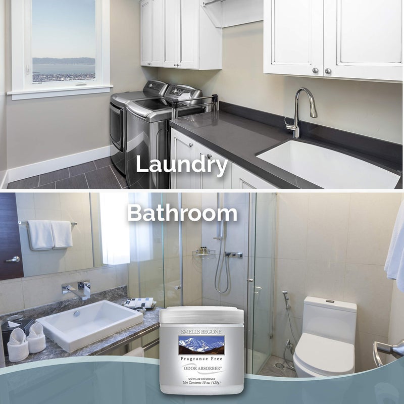 SMELLS BEGONE Air Freshener Odor Absorber Gel - 15 oz, Pack of 2 - Absorbs and Eliminates Odor in Pet Areas, Bathrooms, Cars, & Boats - Made with Essential Oils - Fragrance Free - Image 5