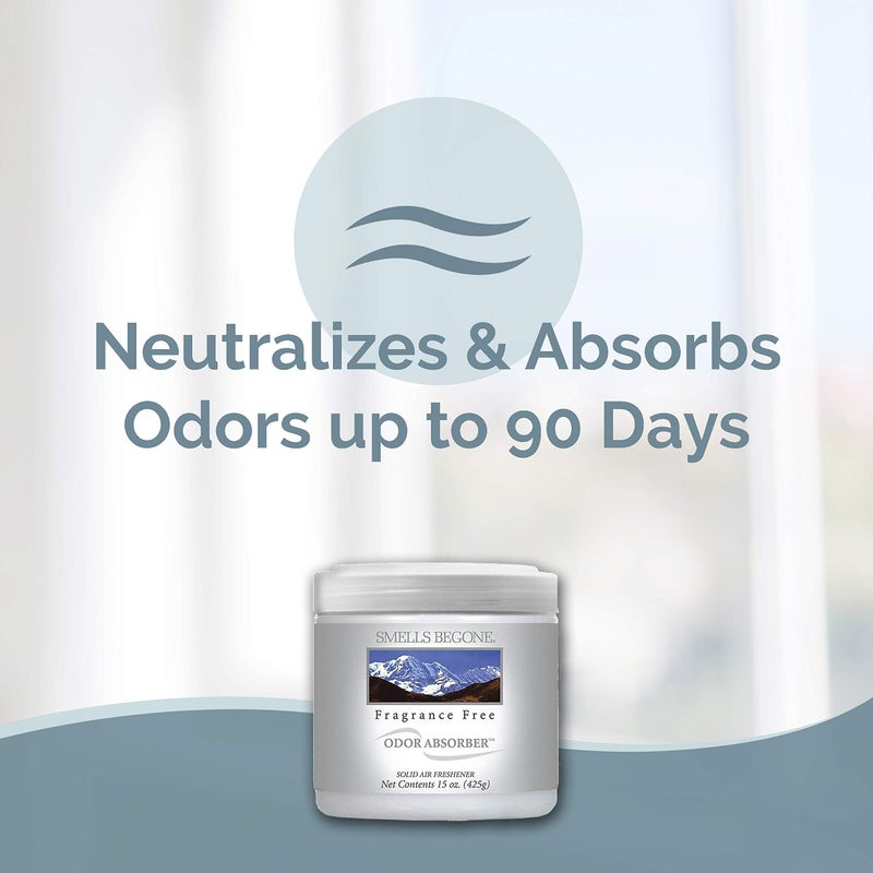 SMELLS BEGONE Air Freshener Odor Absorber Gel - 15 oz, Pack of 2 - Absorbs and Eliminates Odor in Pet Areas, Bathrooms, Cars, & Boats - Made with Essential Oils - Fragrance Free - Image 2