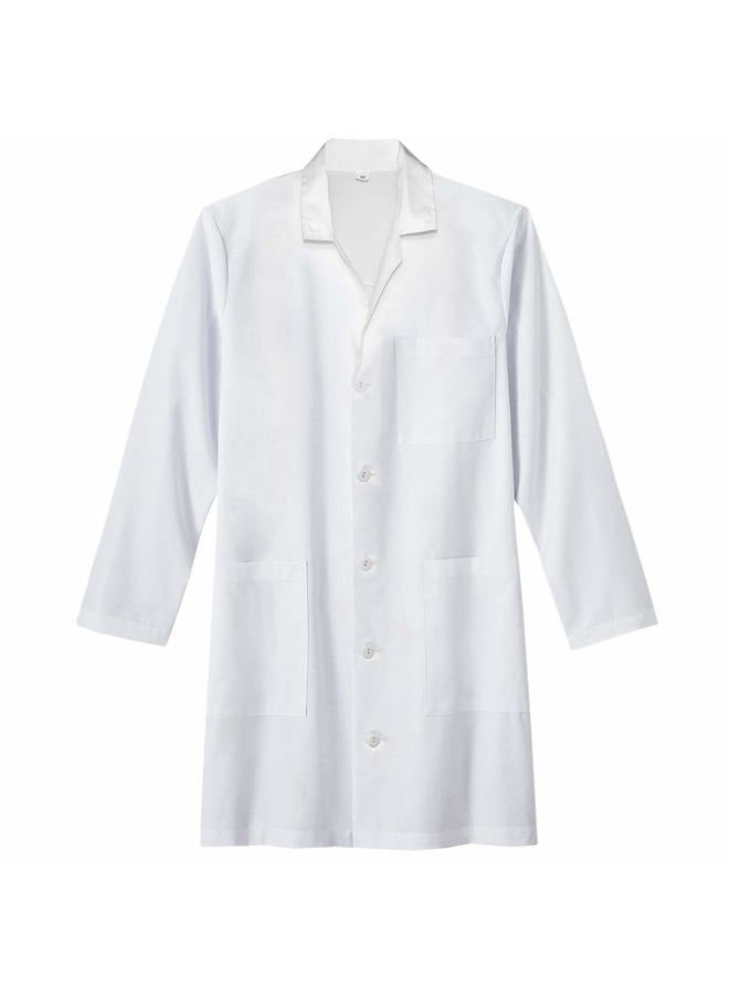 Talvania Women's Lab Coat White Long Sleeve Uniform Lab Coats Cotton Polyester Laboratory Doctor Nurse Coat, White, L - Image 2