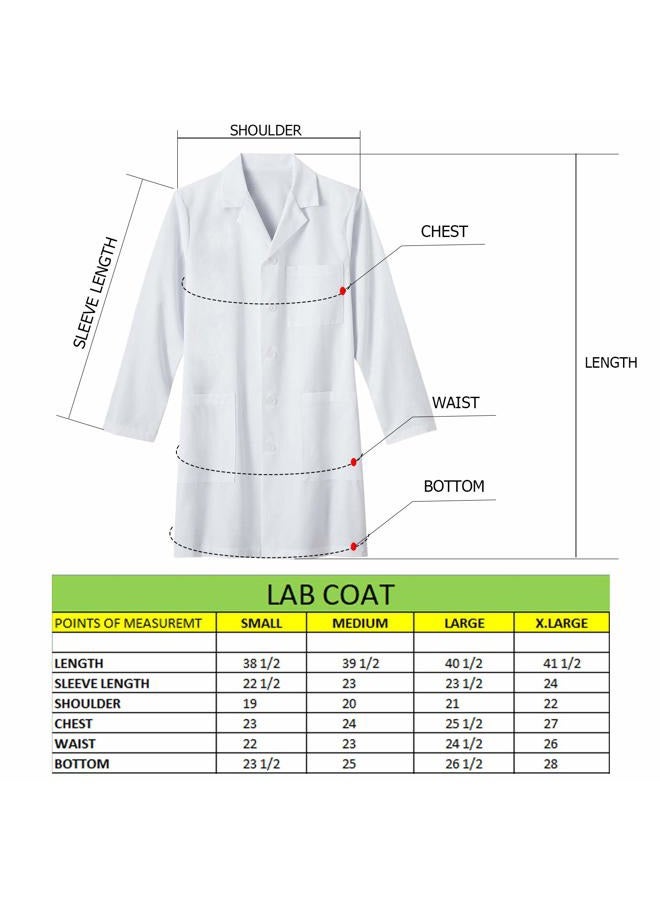 Talvania Women's Lab Coat White Long Sleeve Uniform Lab Coats Cotton Polyester Laboratory Doctor Nurse Coat, White, L - Image 4