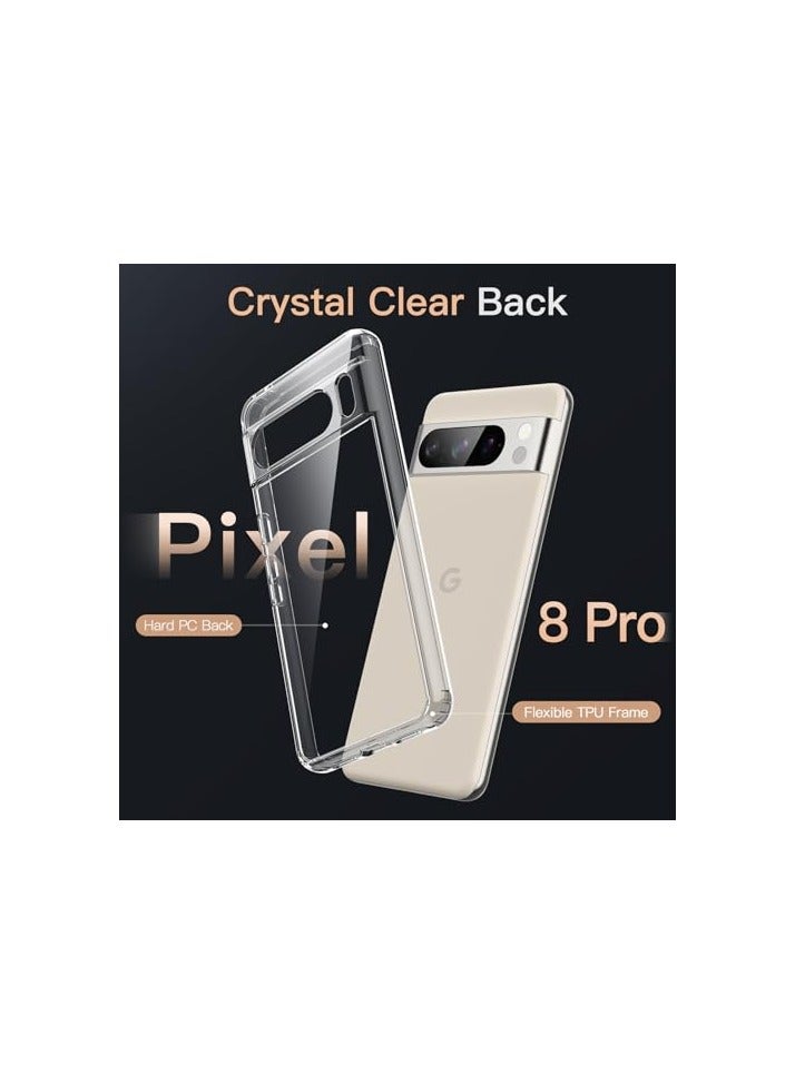 جي تيك حافظة JETech لهاتف Google Pixel 8 Pro مقاس 6.7 بوصة 2023، غطاء هاتف واقٍ غير أصفر مقاوم للصدمات، ظهر صلب مضاد للخدش من البولي كربونات (شفاف) - Image 2