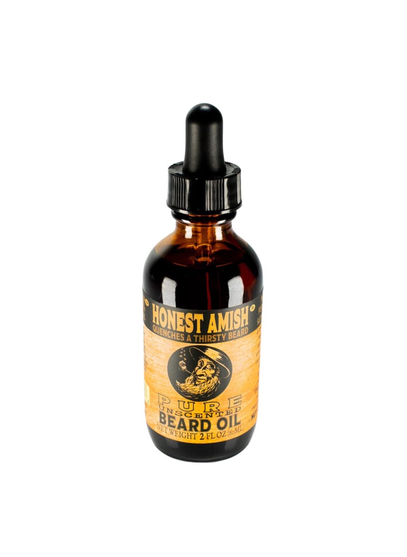 Honest Amish - Honest Amish - Pure Beard Oil - 2 Ounce - Fragrance Free - Image 1