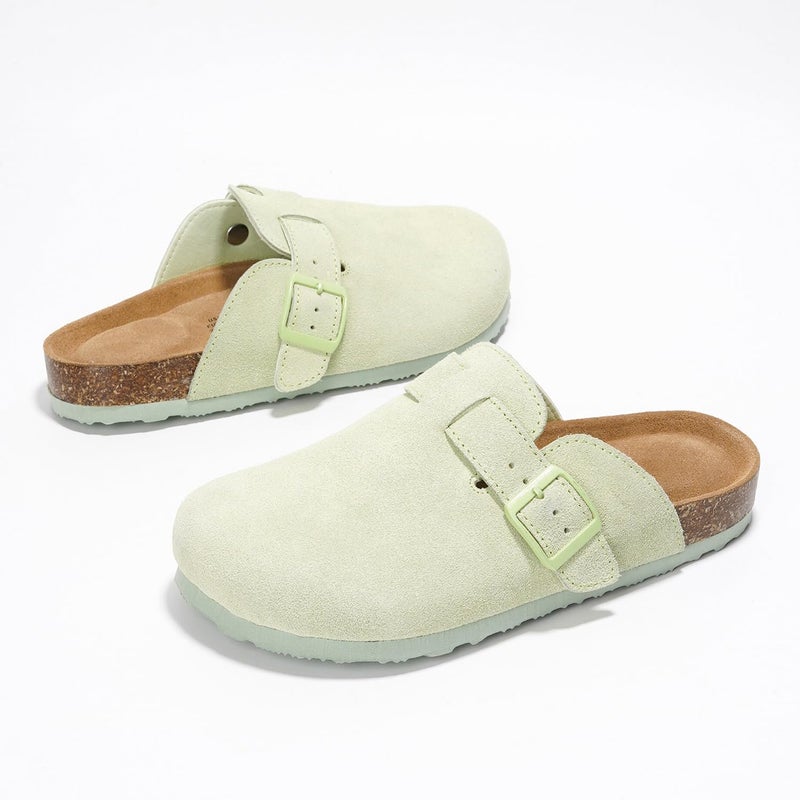 Project Cloud 100% Genuine Leather Footbed Clogs for Women - Memory Foam Arch Support Slippers for Women - Trendy Slip-ons Women's Mules & Clogs Sandals (Benton,SAGESUEDE,10) - Image 4