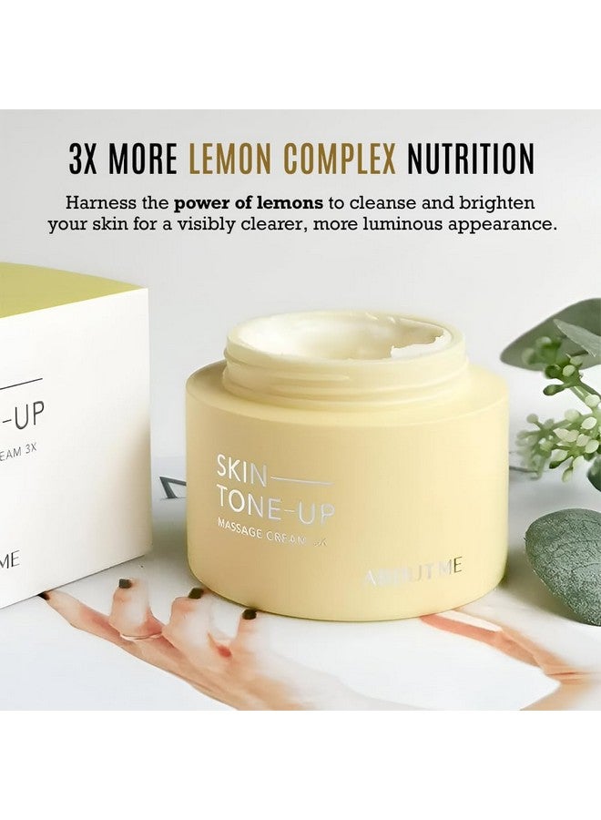 ABOUT ME Skin Tone Up Massage Cream 3X Facial Cleansing Cream For Removing Skin Debris Makeup Residue Lemon & Green Cleanse Ingredients For Clear Skin (150Ml/5.07Oz) - Image 4