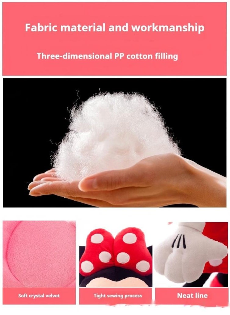 Disney Mickey Mouse 3-Piece Lovely Mouse Stuffed Animal Throw Plushie Pillow Doll Soft Fluffy Friend Hugging Cushion-Present For Every Age And Occasion  - Image 4