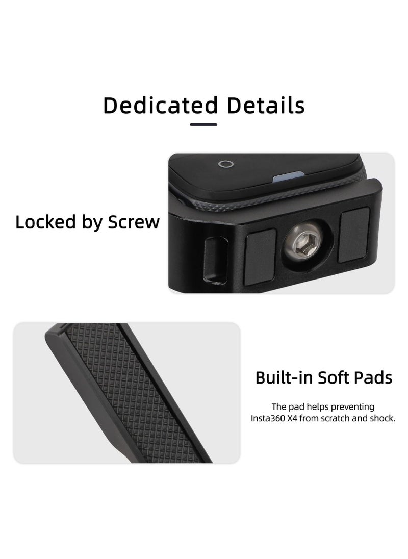 360 X4 L-Type Vertical-Horizontal Action Mount for Insta360 X4, Alloy Quick Release Mount, Snap-On 2 Prong Mount and 1/4 Thread Adapter Mount, with Magnetic Adapter, Insta360 X4 Accessories