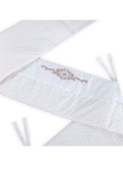 NINI Nini Baby 4-Piece Crib Bedding Set, Elegant Pink Star Print, 100% Cotton, Includes Fitted Sheet, Comforter, Pillow, Cushioned Reversible Cot Bumper, Fits Cots/Cribs Up to 70x140 cm  - Image 4