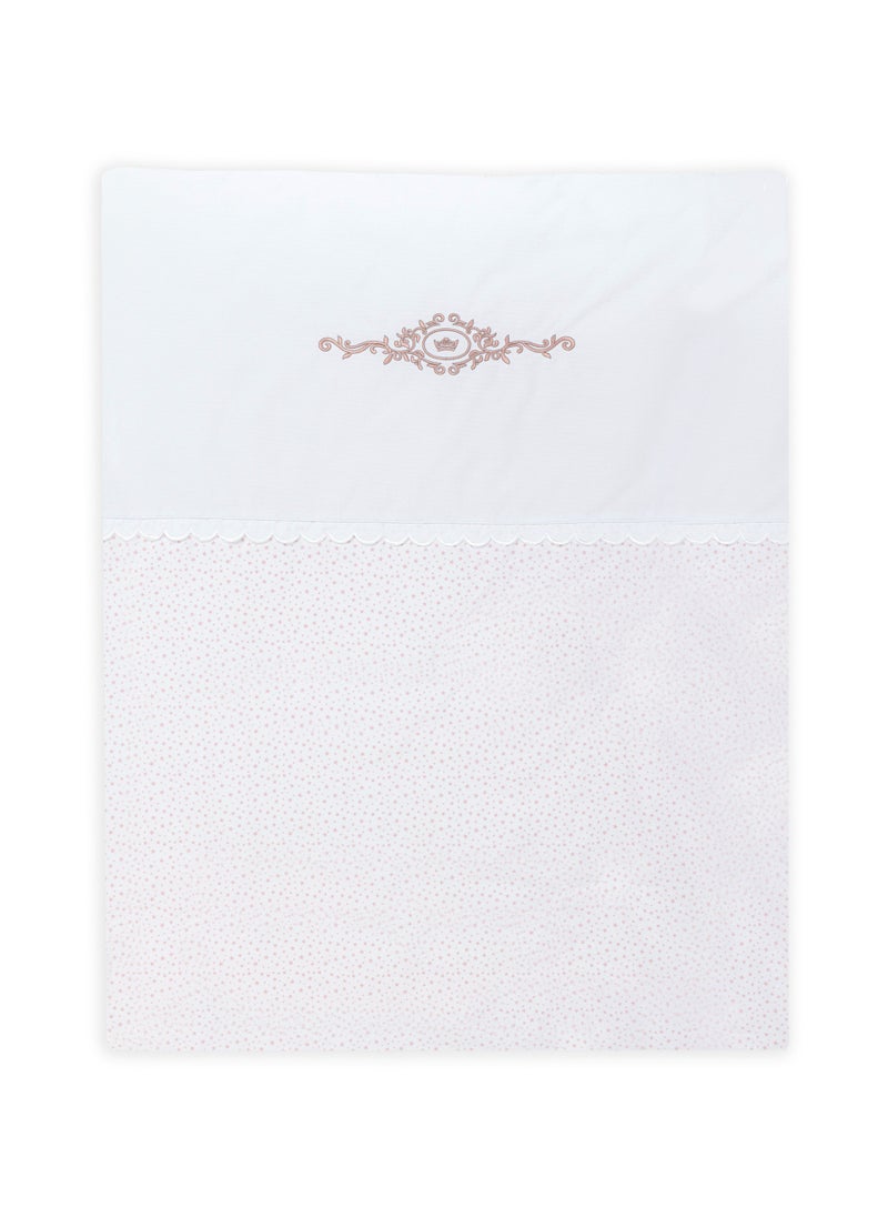 NINI Nini Baby 4-Piece Crib Bedding Set, Elegant Pink Star Print, 100% Cotton, Includes Fitted Sheet, Comforter, Pillow, Cushioned Reversible Cot Bumper, Fits Cots/Cribs Up to 70x140 cm  - Image 5