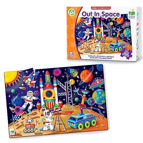 The Learning Journey: Jumbo Floor Puzzles Out in Space - Extra Large 50 Pieces Jigsaw Puzzle for Kids - Educational Intellectual Development - Preschool Toys & Activities for Children Ages 3-6 Years - Image 1