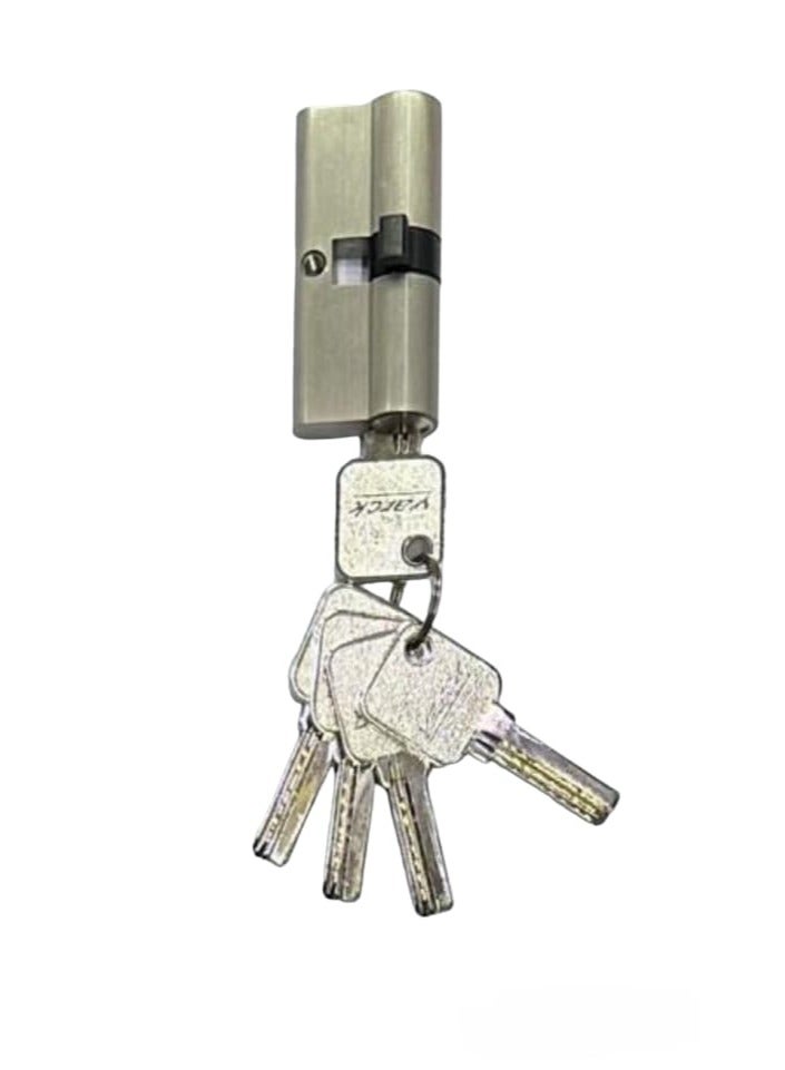 i diD High quality Door Lock 2 Cylinder 70mm with 5 Computer Keys made of Brass and Zinc - Image 1