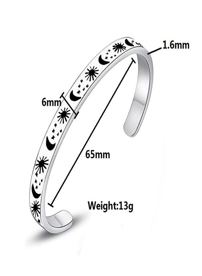 Pingyongchang 2pcs Personalized Cuff Bracelets for Women Her Stainless Steel Inspire Cuff Bangle Friendship Motivational Jewelry Colleagues Bridesmaids Birthday Graduation Gifts - Image 5