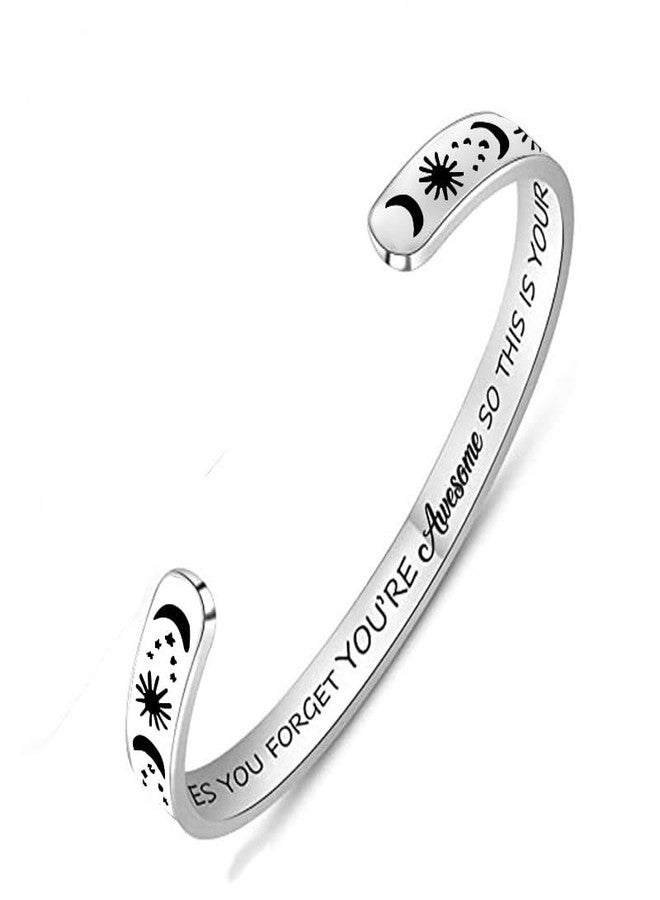 Pingyongchang 2pcs Personalized Cuff Bracelets for Women Her Stainless Steel Inspire Cuff Bangle Friendship Motivational Jewelry Colleagues Bridesmaids Birthday Graduation Gifts - Image 3