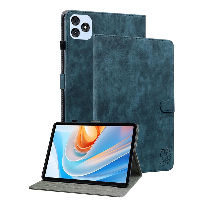 erorex For Itel Vistatab 30 Tiger Pattern Flip Leather Tablet Case(Dark Blue) - Image 1