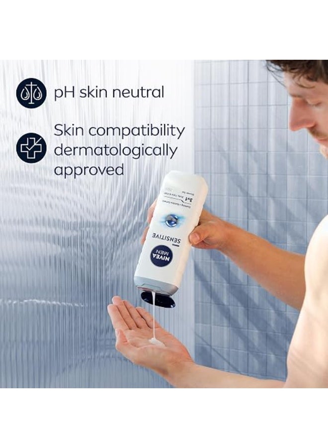 NIVEA MEN Sensitive Shower Gel Alcohol-Free Sensitive Skin Shower Gel, Gentle Shower Gel for Men, Shower Gel for Irritated Skin 250ml - Image 5