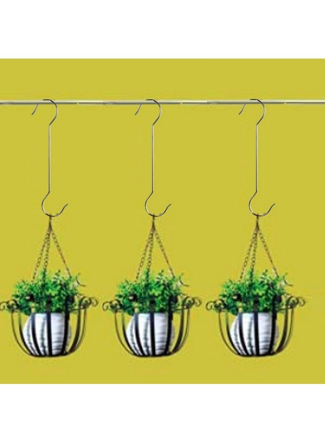 ecofynd 16 Inch Metal Pot Extension Hooks | Rust Resistant Hanging Black S Shaped Hooks for Bird Feeders and Baths, Planters, Lanterns, Ornaments | Heavy Duty Extra Large Hanging Hook (Black, 2) - Image 3