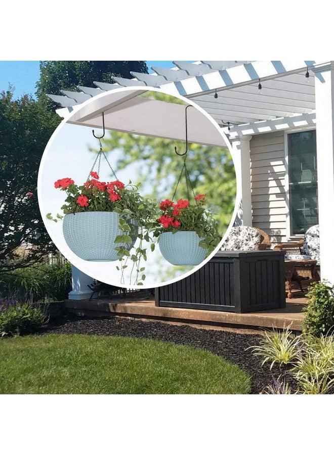 ecofynd 16 Inch Metal Pot Extension Hooks | Rust Resistant Hanging Black S Shaped Hooks for Bird Feeders and Baths, Planters, Lanterns, Ornaments | Heavy Duty Extra Large Hanging Hook (Black, 2) - Image 4