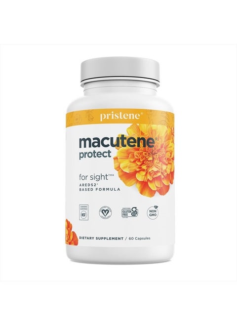 Natural Eye Health Vitamins with Bilberry Zeaxanthin Lutein - Macular Support Supplement, Formula Based On AREDS2® Clinical Trials Plus Carotenoids Quercetin EGCG - Macutene® Protect (60 Capsules)