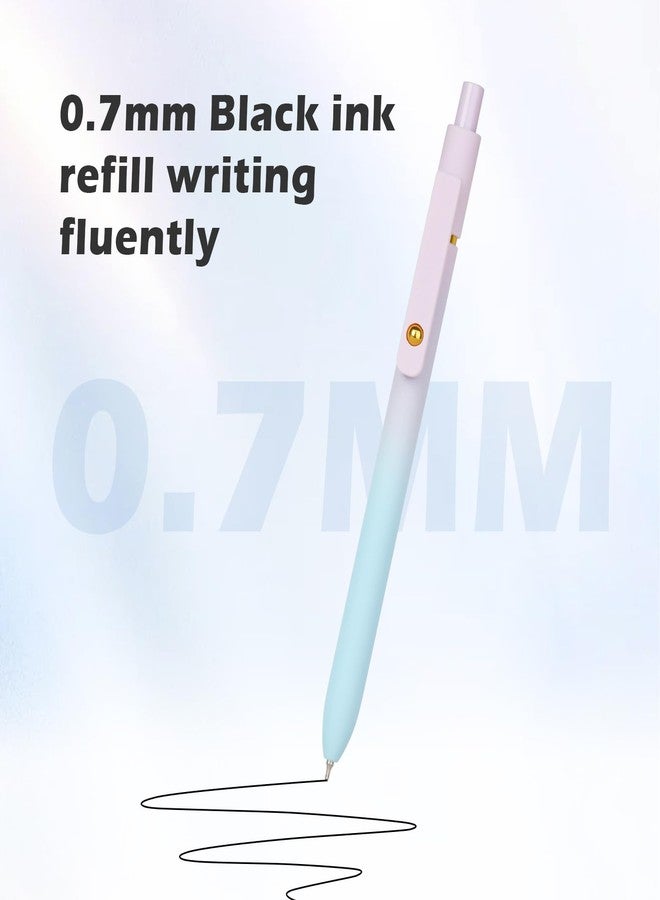 Ddaowanx Gel Pens,0.7mm Quick Dry Black Ink,Fine Point Smooth Writing Pen,Aesthetics Office School Supplies,Gifts for Women,Teen Girl Gifts Trendy Stuff (6 Pcs Gradient, Black) - Image 3