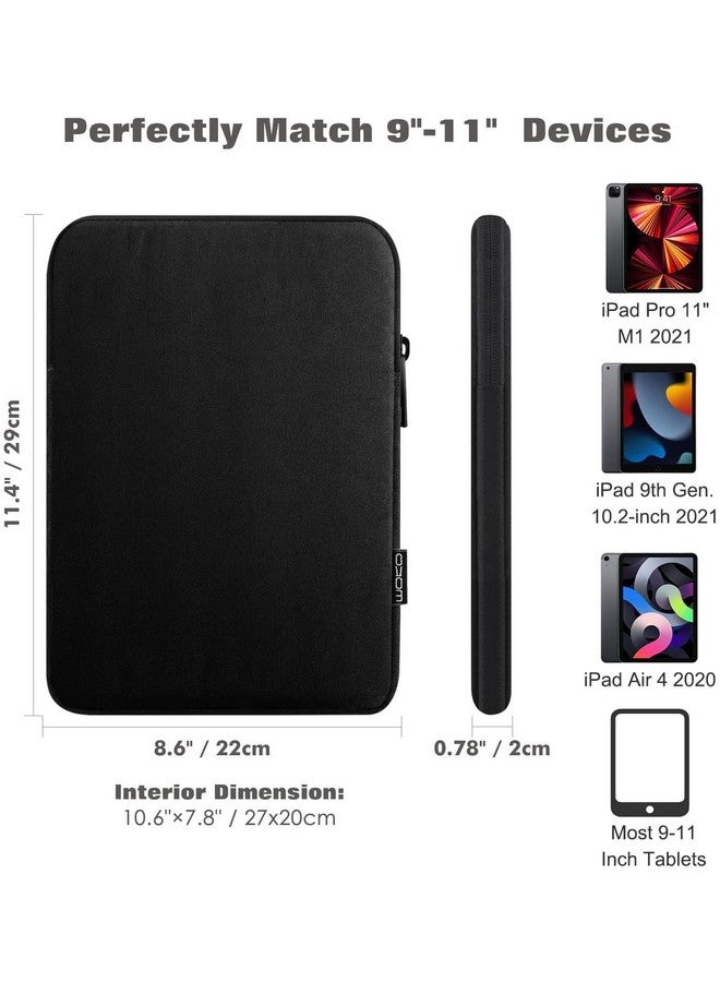 موكا حقيبة حمل MOCA 9 إلى 11 بوصة تناسب iPad air 5 10.9" 2022، iPad Pro 11 2021-2018، iPad 9/8/7th Gen 10.2، iPad Air 4 10.9/Air 3 10.5، Tab S8 11"/Tab A 10.1 (27x20cm) (أسود) - Image 2
