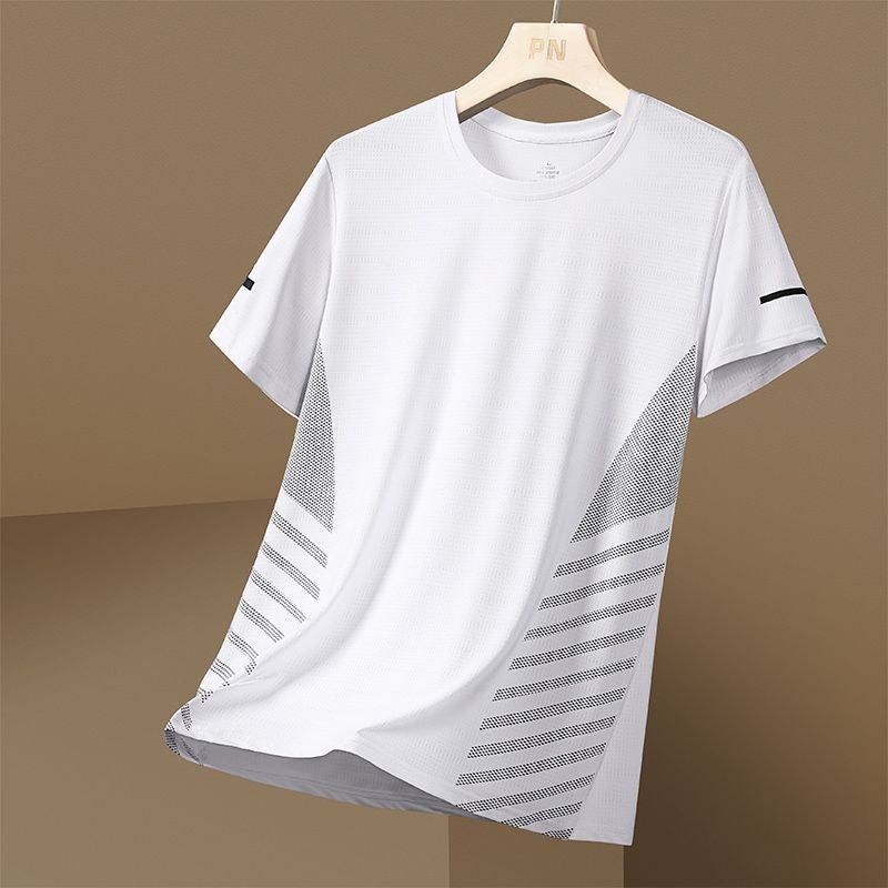 American New Short-sleeved T-shirt Men's Ice Silk Half-sleeved Casual Loose Sports T-shirt Top Quick-drying Ins All-match Trendy - Image 2