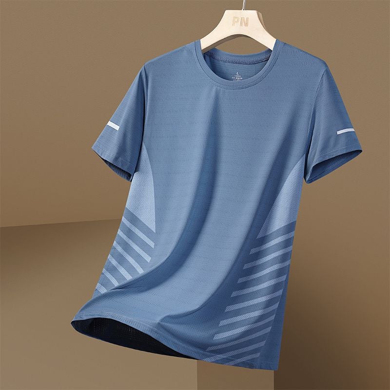 American New Short-sleeved T-shirt Men's Ice Silk Half-sleeved Casual Loose Sports T-shirt Top Quick-drying Ins All-match Trendy - Image 4