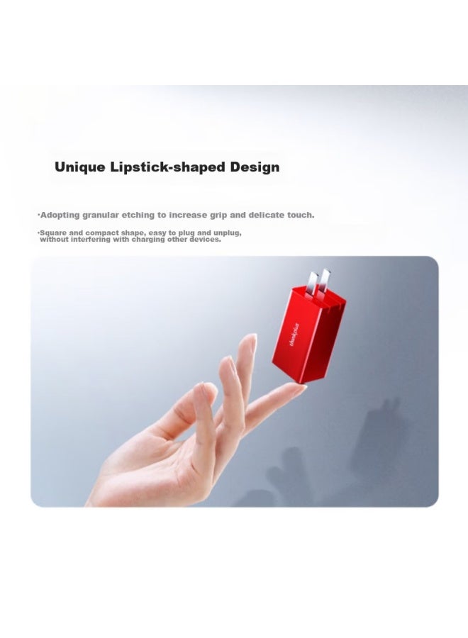 Thinkpad Lenovo Thinkplus Lipstick Power 65w Gallium Nitride Charger, Red, Compact And Portable, Suitable For Thinkbook/lenovo Laptops/smartphones/tablets Power Adapter - Image 2