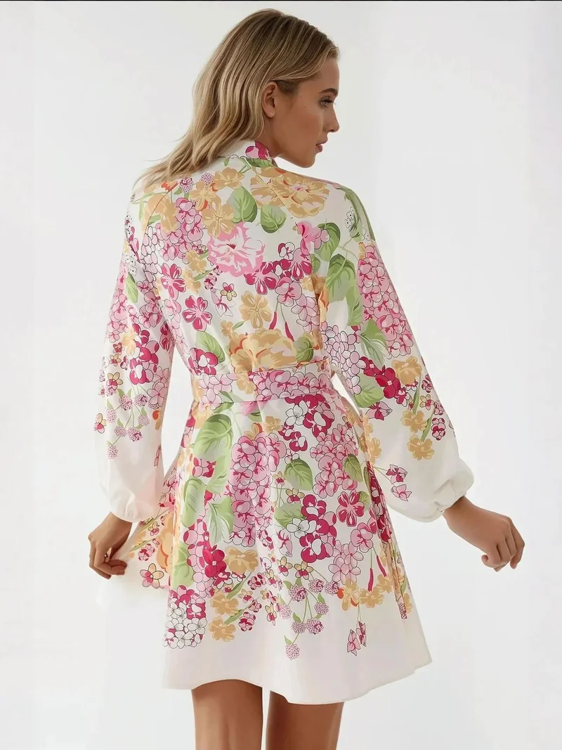 HICCUP Printed Mini Dress with Belt